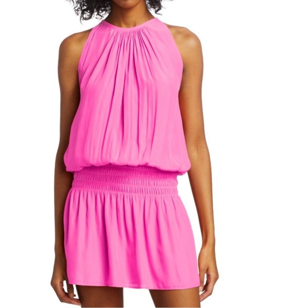 Ramy Brook Vibrant Pink Halter Dress size large